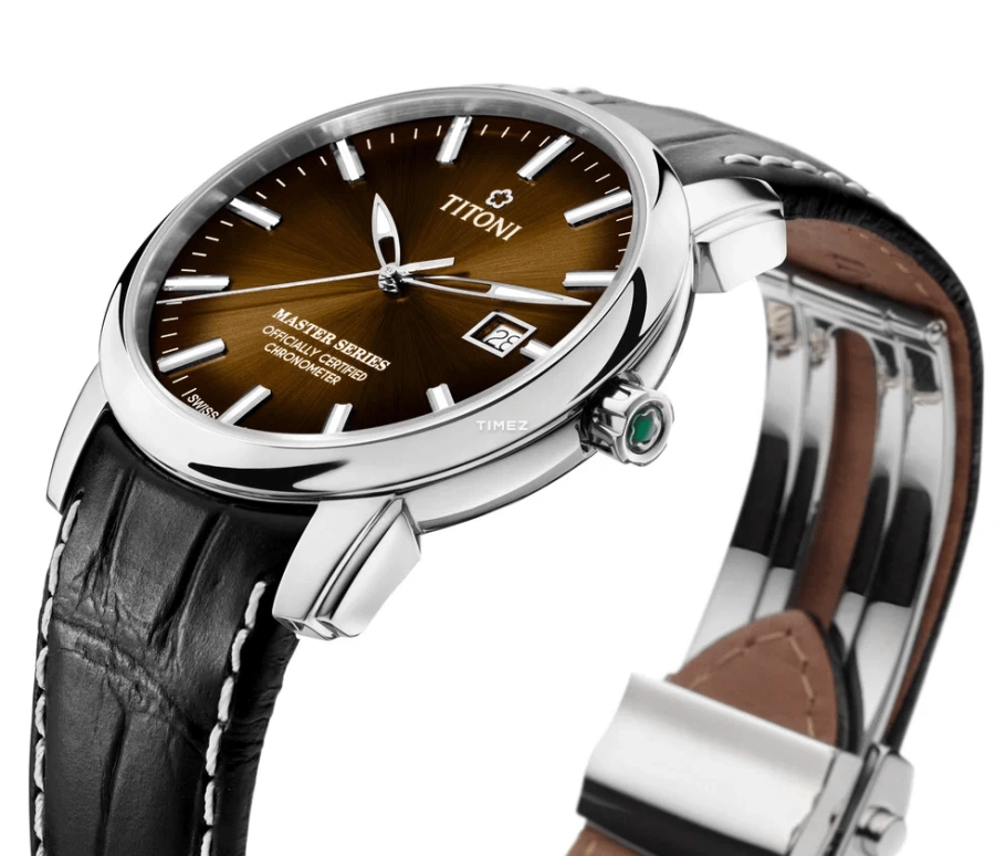Titoni,MASTER 41mm,41mm,Stainless Steel,Brown,Black,Automatic,Day,Sapphire,Crystal Glass,83188 S,83188 S-ST-662