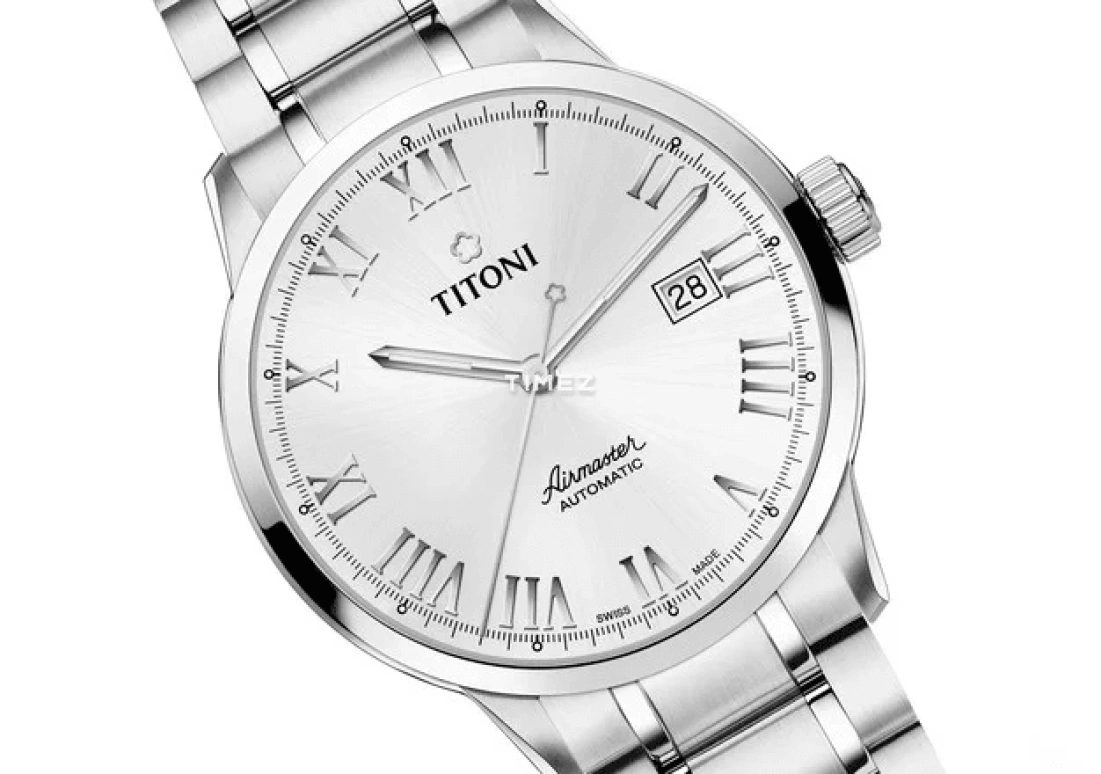 Titoni,AIRMASTER 40mm,40mm,Stainless Steel,Silver,Automatic,Day,Sapphire,Crystal Glass,83733 S,83733 S-561