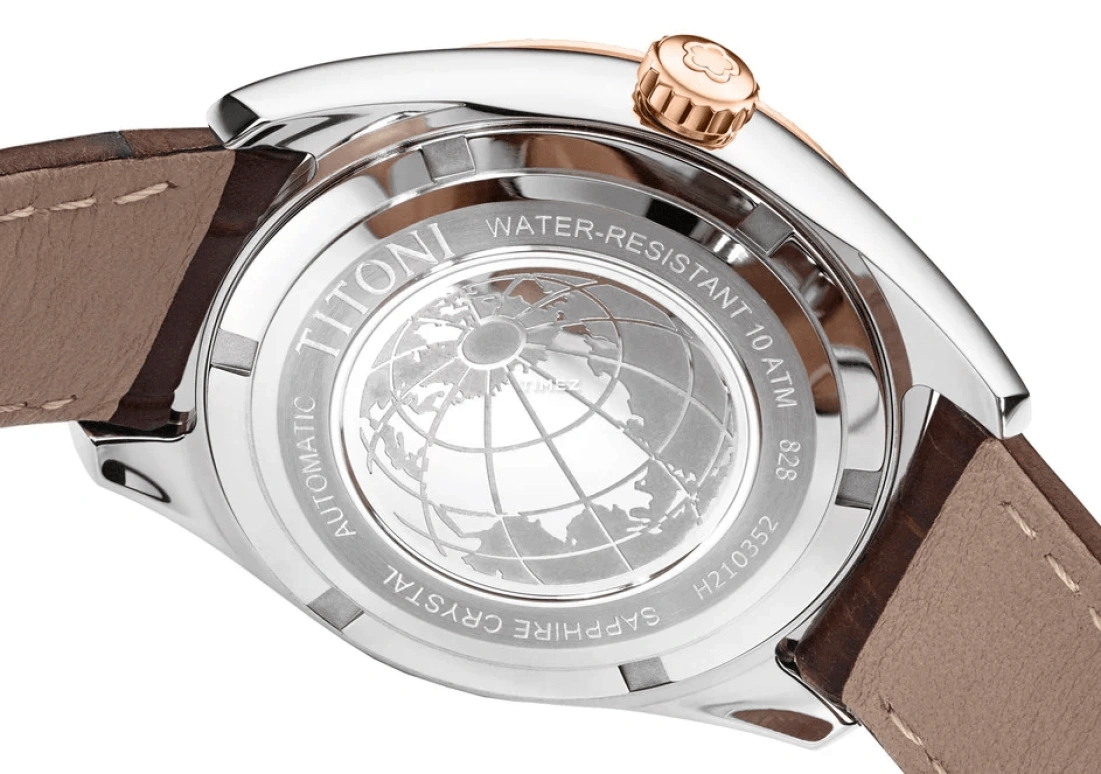 Titoni,COSMO 33.50mm,33.50mm,Stainless Steel,Silver,Automatic,Day,Sapphire,Crystal Glass,828 SRG,828 SRG-ST-606
