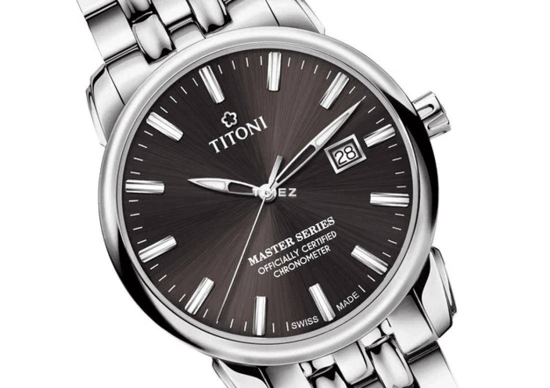 Titoni,MASTER 41mm,41mm,Stainless Steel,Smoky Coal,Automatic,Day,Sapphire,Glass,83188 S,83188 S-576