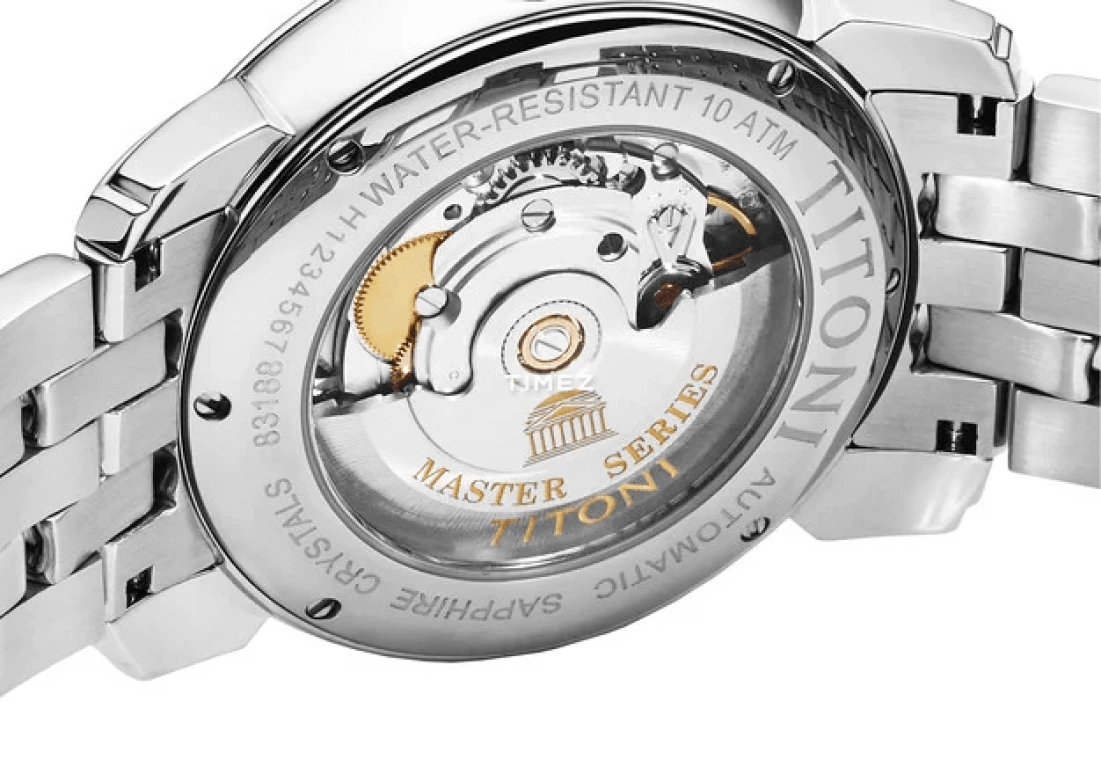 Titoni,MASTER 41mm,41mm,Stainless Steel,Black,Light,Automatic,Day,Sapphire,Crystal Glass,83188 S,83188 S-610