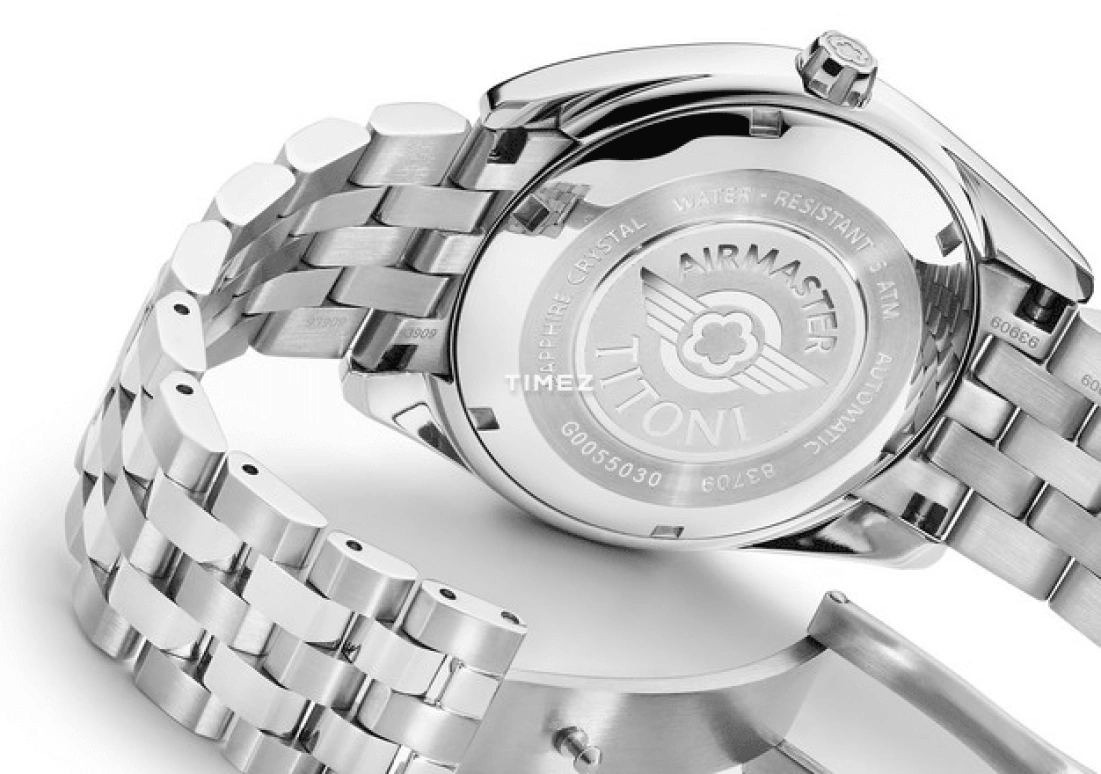 Titoni,AIRMASTER 40mm,40mm,Stainless Steel,Silver,Automatic,Day,Sapphire,Crystal Glass,83709 S,83709 S-500