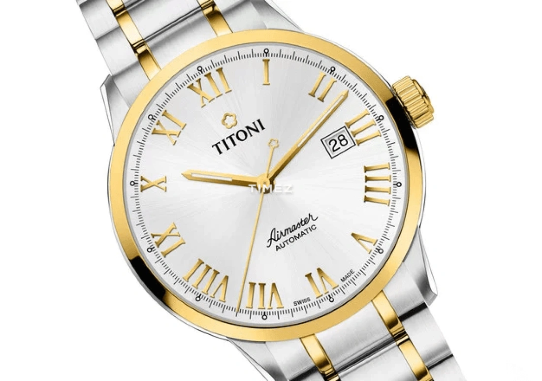 Titoni,AIRMASTER 40mm,40mm,Stainless Steel,Silver,Automatic,Day,Sapphire,Crystal Glass,83733 SY,83733 SY-561