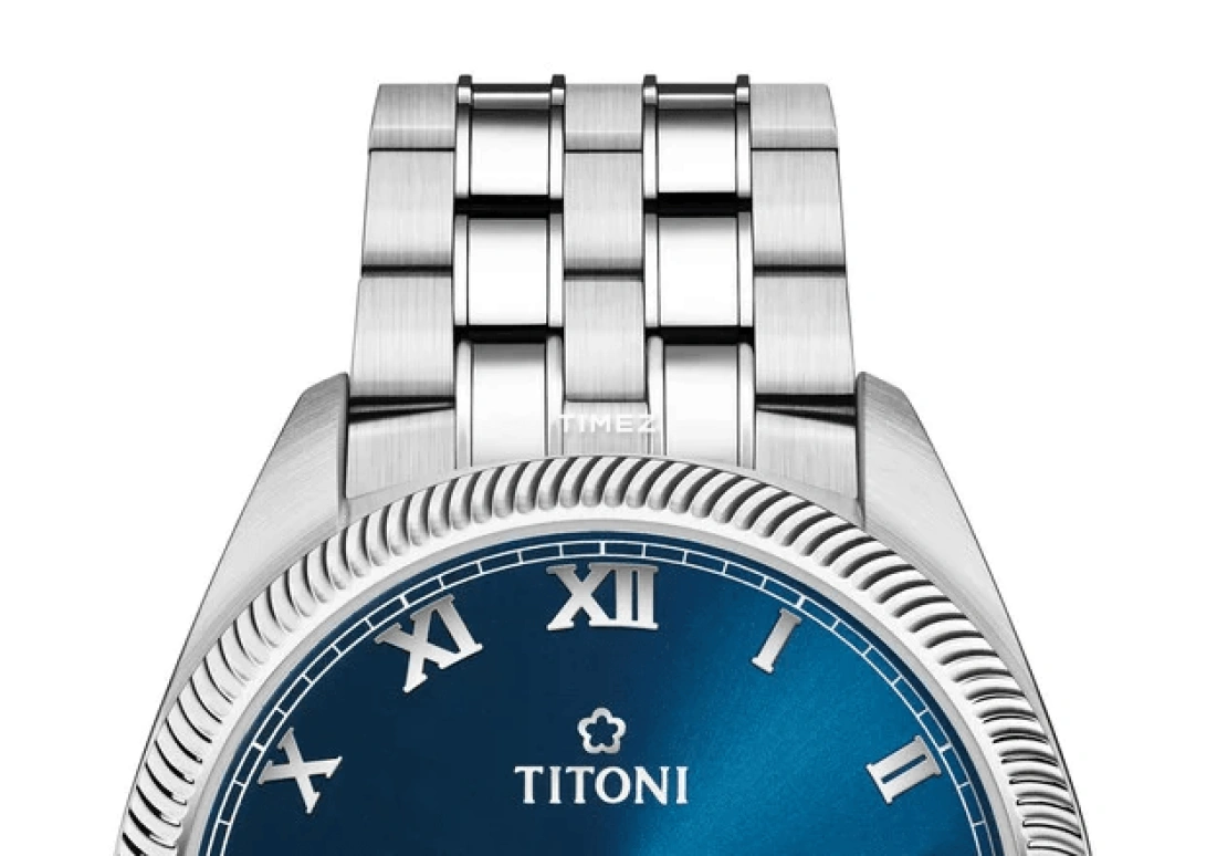 Titoni,COSMO 41mm,41mm,Stainless Steel,Blue,Automatic,Sapphire,Crystal Glass,Round,878 S,878 S-658