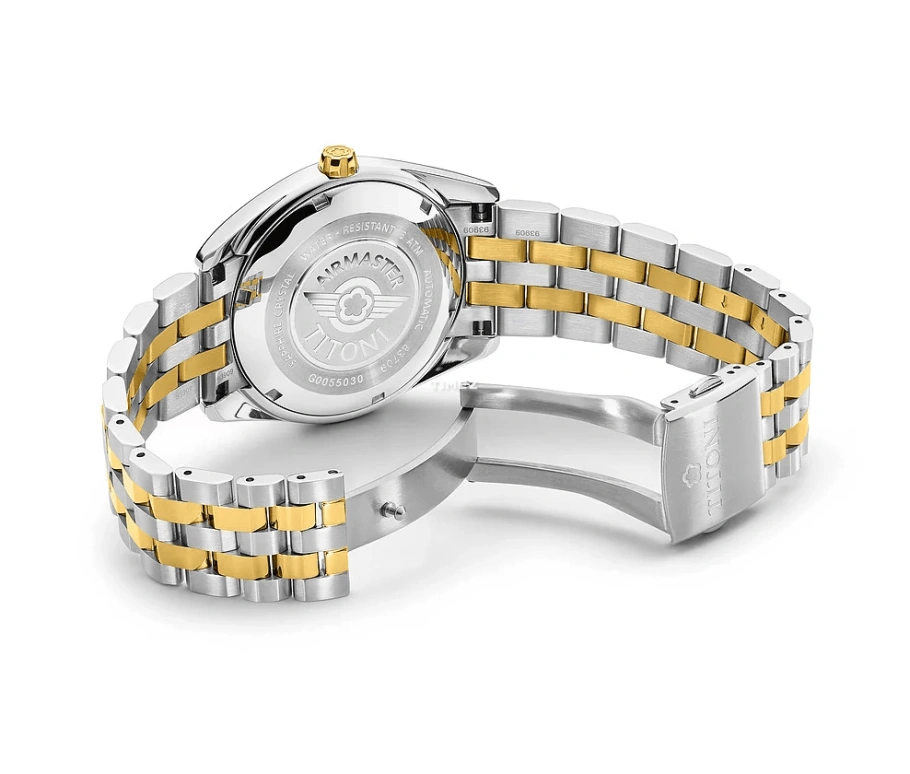 Titoni,AIRMASTER 40mm,40mm,Stainless Steel,Silver,Automatic,Day,Sapphire,Crystal Glass,83709 SY,83709 SY-500
