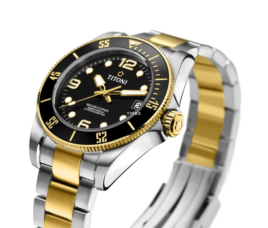 Titoni,SEASCOPER 42mm,42mm,Stainless Steel,Ceramic,Black,Automatic,Day,Sapphire,Crystal Glass,83600 SY,83600 SY-BK-256