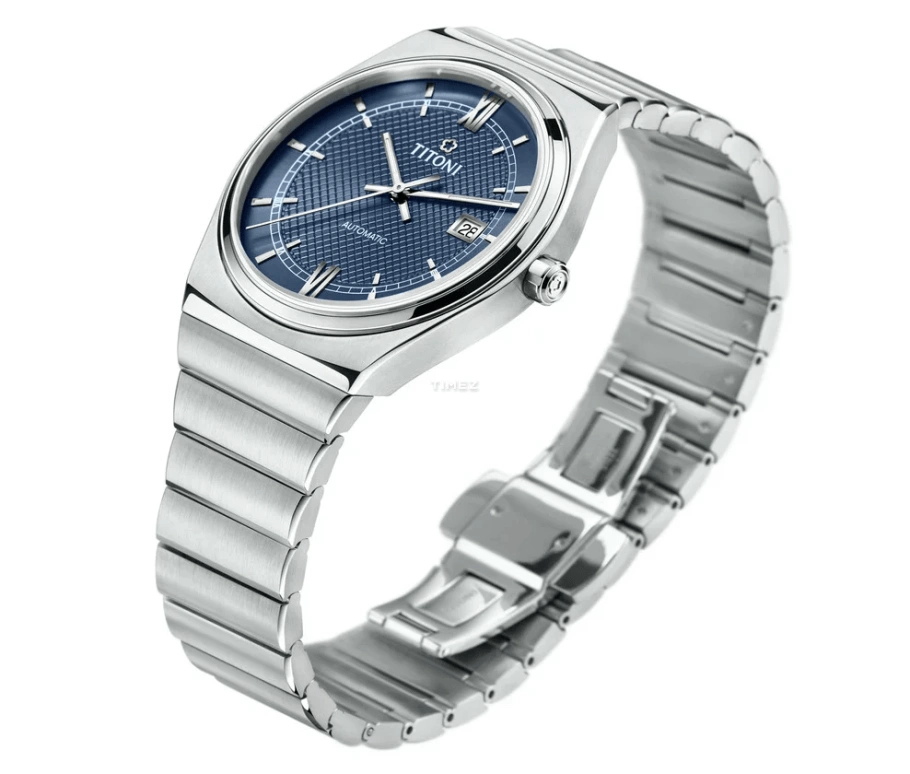 Titoni,IMPETUS 39.50mm,39.50mm,Stainless Steel,Blue,Automatic,Day,Sapphire,Crystal Glass,83751 S,83751 S-628
