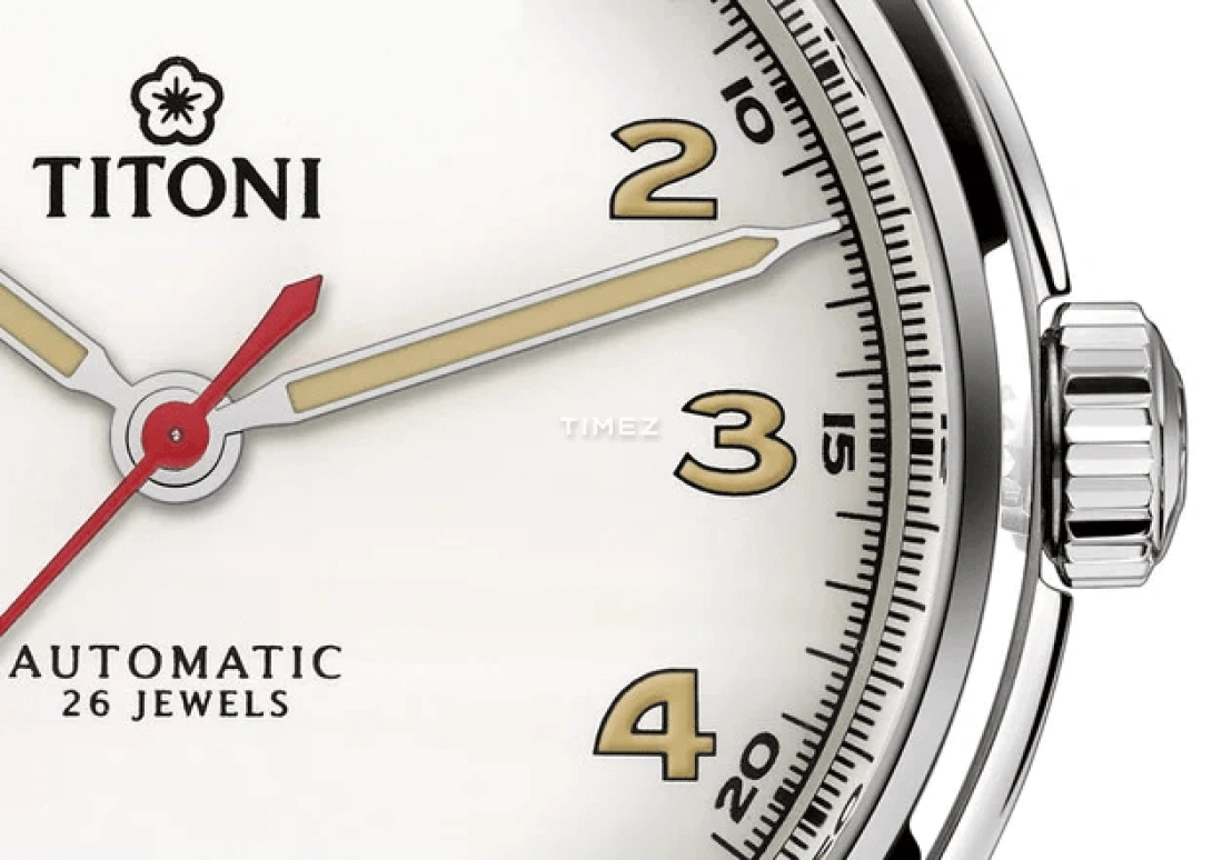 Titoni,HERITAGE 39mm,39mm,Stainless Steel,Silver,White,Automatic,Sapphire,Glass,Round,83019 S,83019 S-ST-639