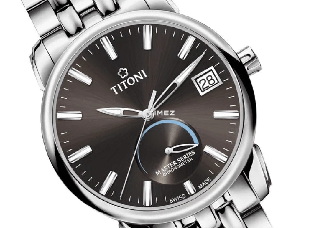 Titoni,MASTER 41mm,41mm,Stainless Steel,Smoky Gray,Automatic,Day,Power Reserve Indicator,94388 S,94388 S-579