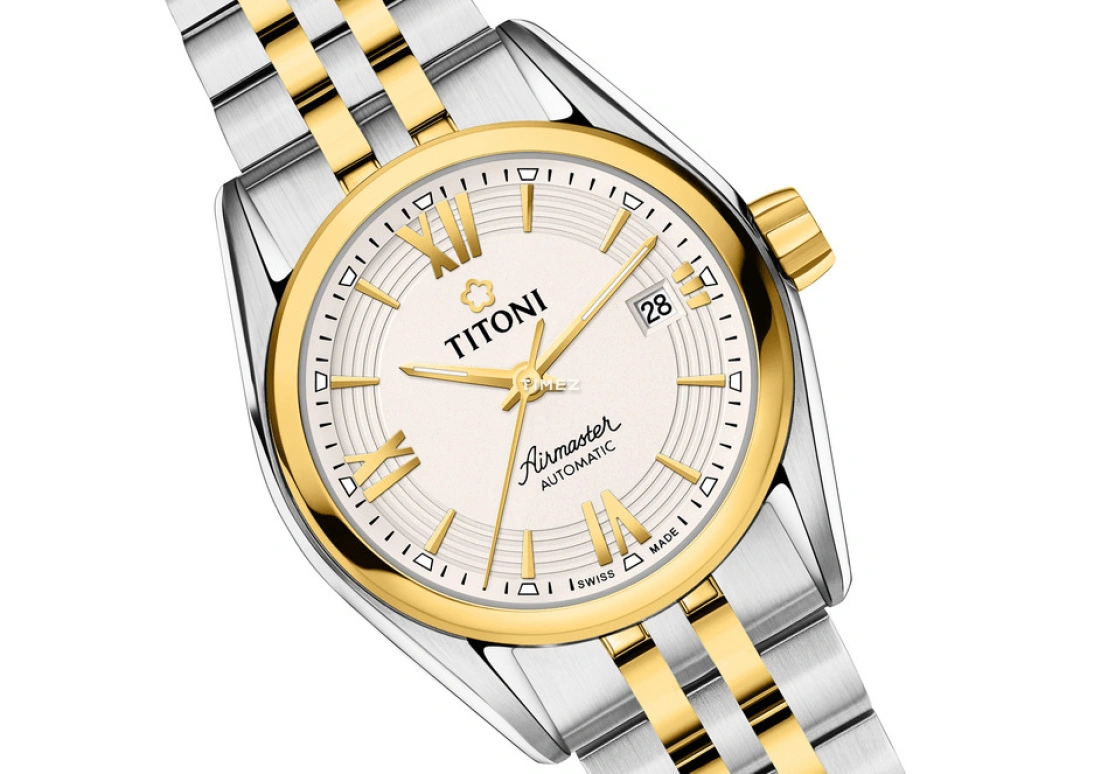 Titoni,AIRMASTER 27mm,27mm,Stainless Steel,Silver,Automatic,Day,Sapphire,Crystal Glass,23909 SY,23909 SY-342