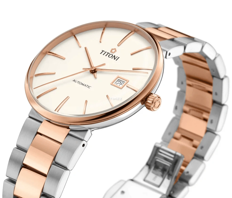 Titoni,AIRMASTER 42mm,42mm,Stainless Steel,Rose Gold,Silver,Automatic,Day,Sapphire,Crystal Glass,83627 SRG,83627 SRG-606