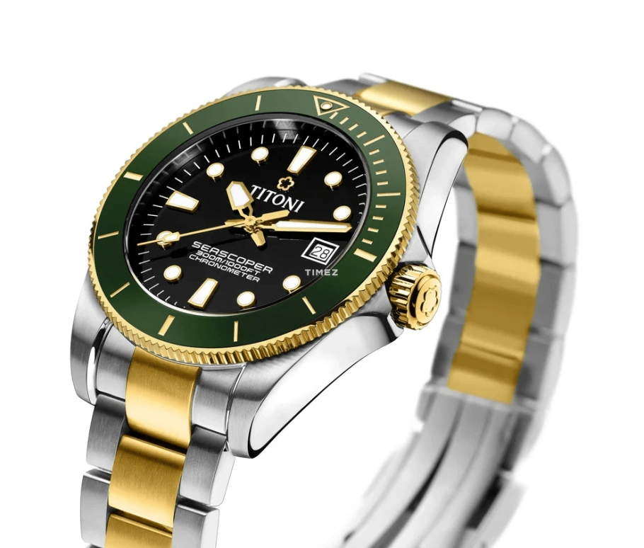 Titoni,SEASCOPER 42mm,42mm,Stainless Steel,Ceramic,Black,Automatic,Day,38hours,83300 SY,83300 SY-GN-248