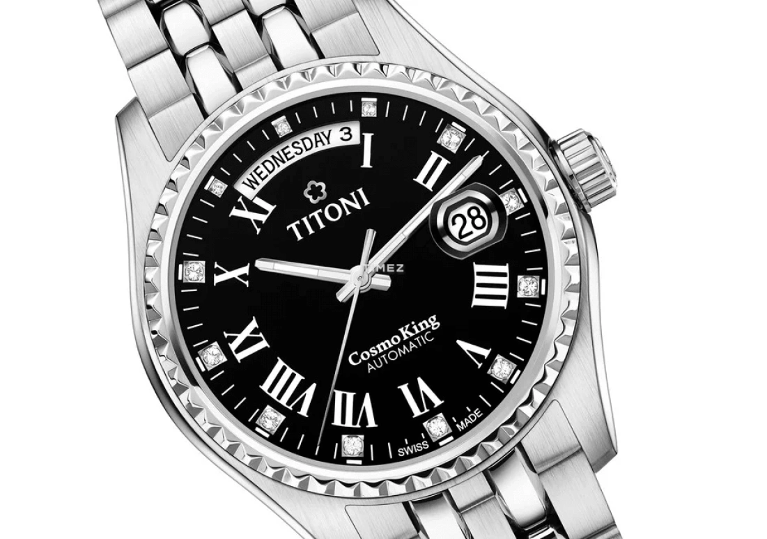 Titoni,COSMO 40mm,40mm,Stainless Steel,Black,Automatic,Date,Day,797 S,797 S-540