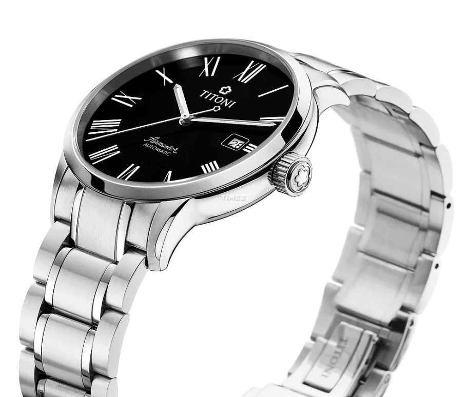Titoni,AIRMASTER 40mm,40mm,Stainless Steel,Black,Automatic,Day,Sapphire,Crystal Glass,83733 S,83733 S-621