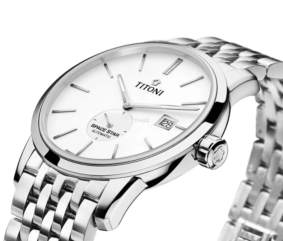Titoni,SPACE STAR 40mm,40mm,Stainless Steel,Silver,Automatic,Day,Sapphire,Crystal Glass,83638 S,83638 S-606