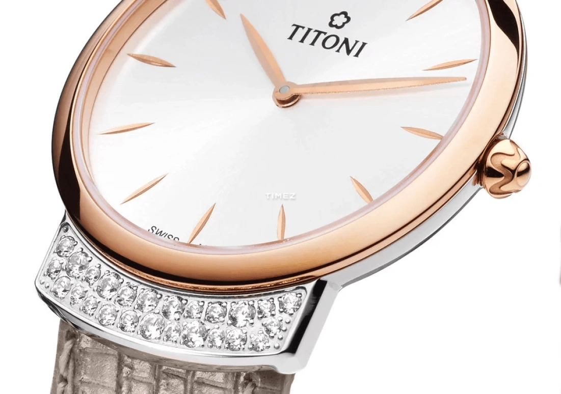Titoni,MADEMOISELLE BY TITONI 32mm,32mm,Stainless Steel,Silver,Quartz,Sapphire,Crystal Glass,Round,TQ 42912 SRG,TQ 42912 SRG-ST-590