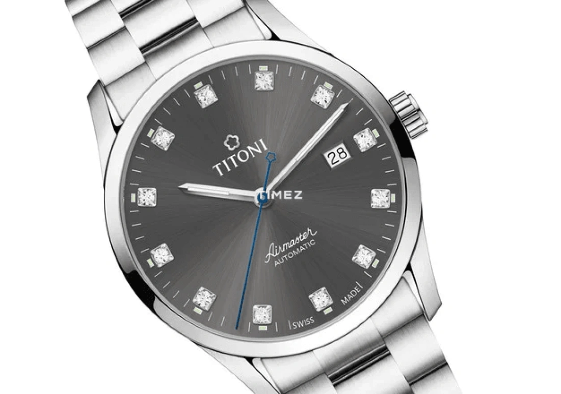 Titoni,AIRMASTER 39mm,39mm,Stainless Steel,Black,Automatic,Day,Sapphire,Crystal Glass,83743 S,83743 S-667