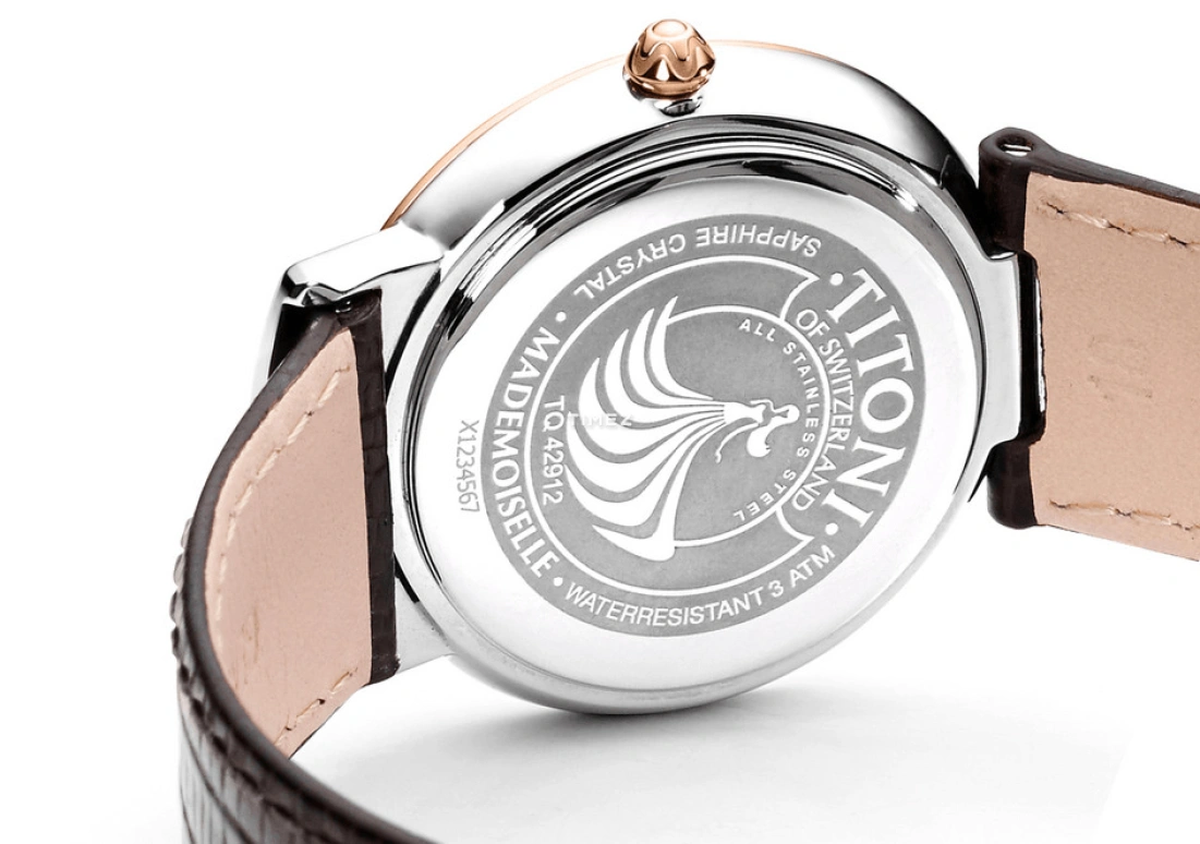 Titoni,MADEMOISELLE BY TITONI 32mm,32mm,Stainless Steel,Brown,Quartz,Sapphire,Crystal Glass,Round,TQ 42912 SRG,TQ 42912 SRG-ST-592