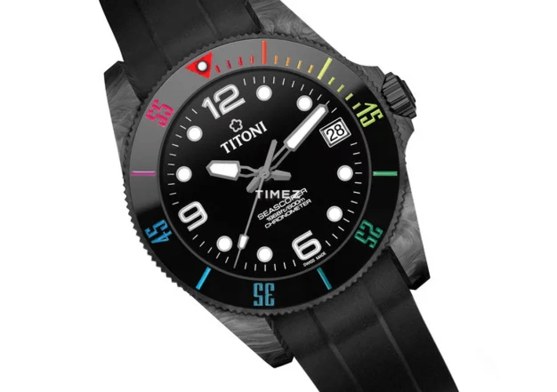 Titoni,SEASCOPER 42mm,42mm,Carbon,Ceramic,Black,Automatic,Day,Sapphire,Crystal Glass,83600 C,83600 C-RA-256