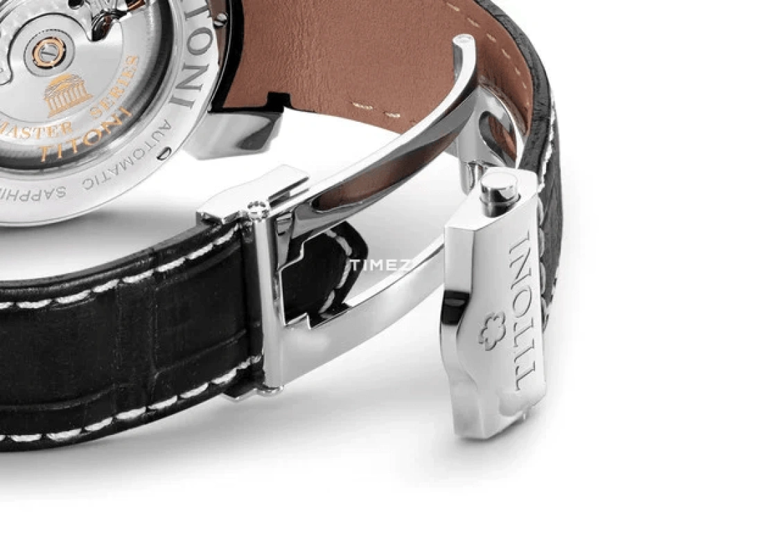 Titoni,MASTER 41mm,41mm,Stainless Steel,Black,Automatic,Day,Sapphire,Glass,83188 S,83188 S-ST-577
