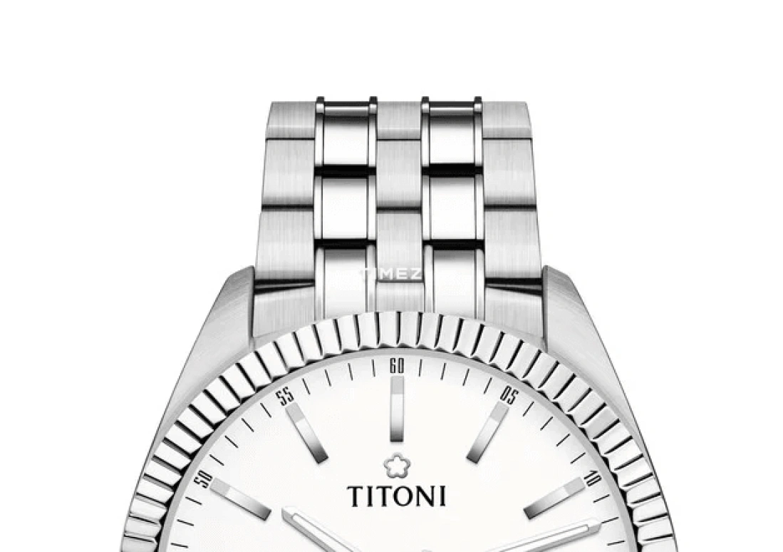 Titoni,COSMO 41mm,41mm,Stainless Steel,Silver,Automatic,Day,Sapphire,Crystal Glass,879 S,879 S-606