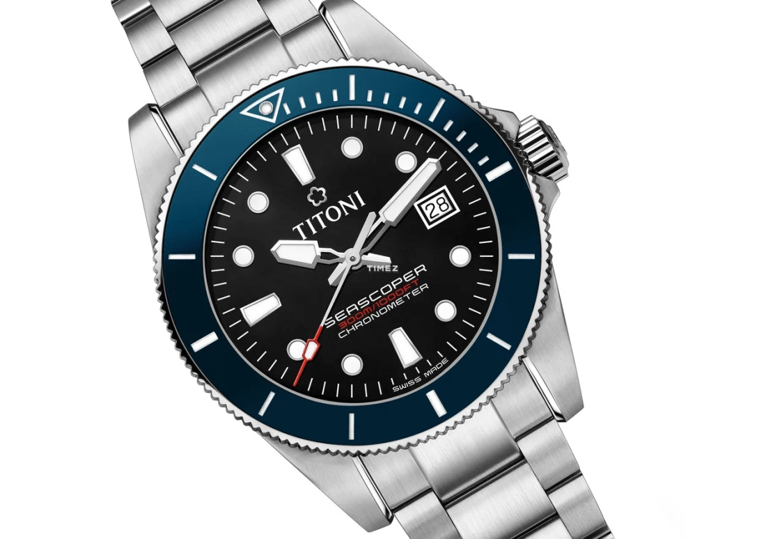 Titoni,SEASCOPER 42mm,42mm,Stainless Steel,Black,Automatic,Day,Sapphire,Crystal Glass,83300 S,83300 S-BE-706