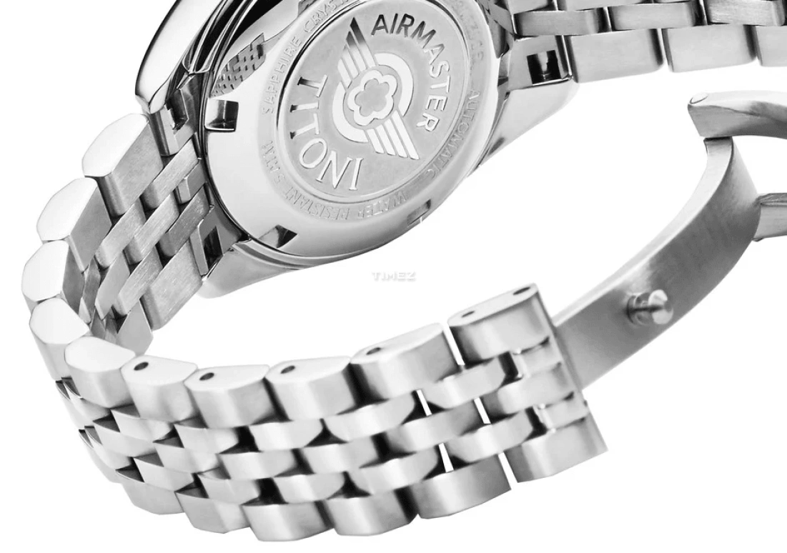 Titoni,AIRMASTER 27mm,27mm,Stainless Steel,White,Automatic,Day,Sapphire,Crystal Glass,23909 S,23909 S-063