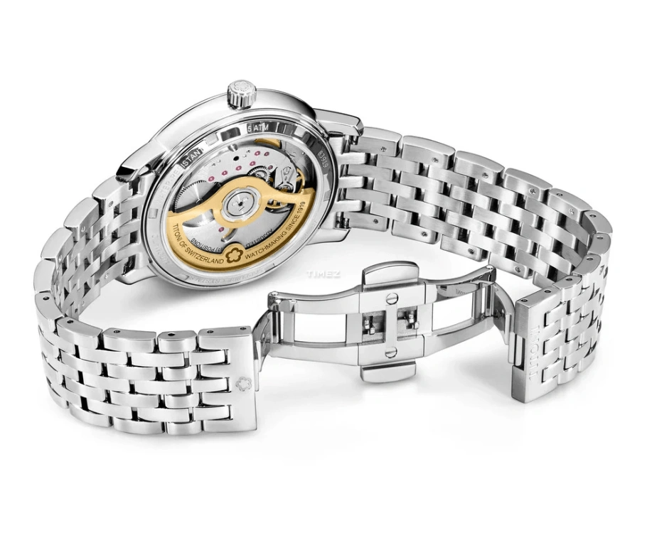 Titoni,LINE 1919 40mm,40mm,Stainless Steel,Silver,Automatic,Day,Sapphire,Crystal Glass,83919 S,83919 S-575