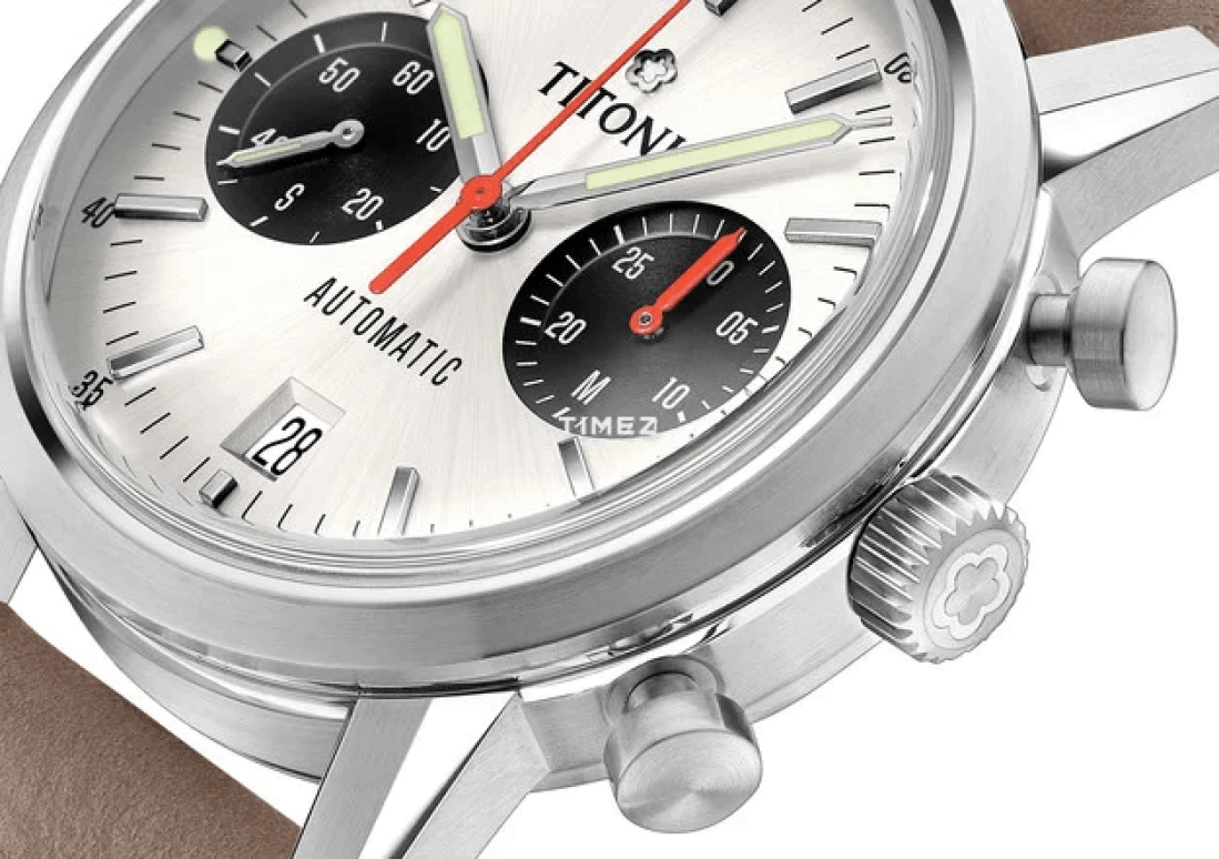 Titoni,HERITAGE 41mm,41mm,Stainless Steel,White,Automatic,Chronograph,Day,94020 S,94020 S-ST-680