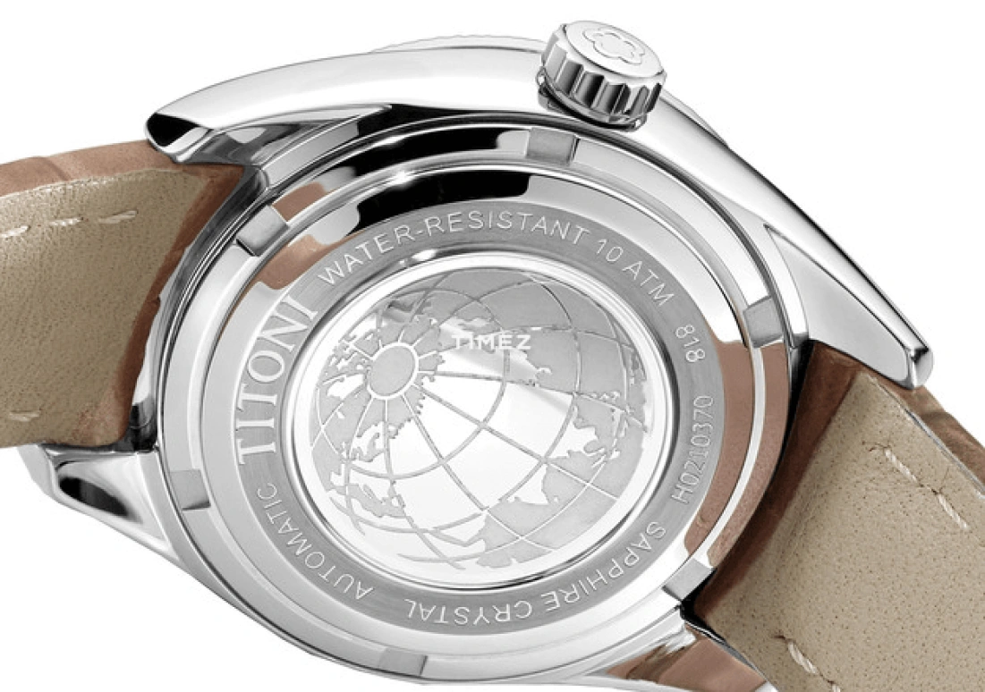 Titoni,COSMO 30mm,30mm,Stainless Steel,Silver,Automatic,Day,Sapphire,Crystal Glass,818 S,818 S-ST-652