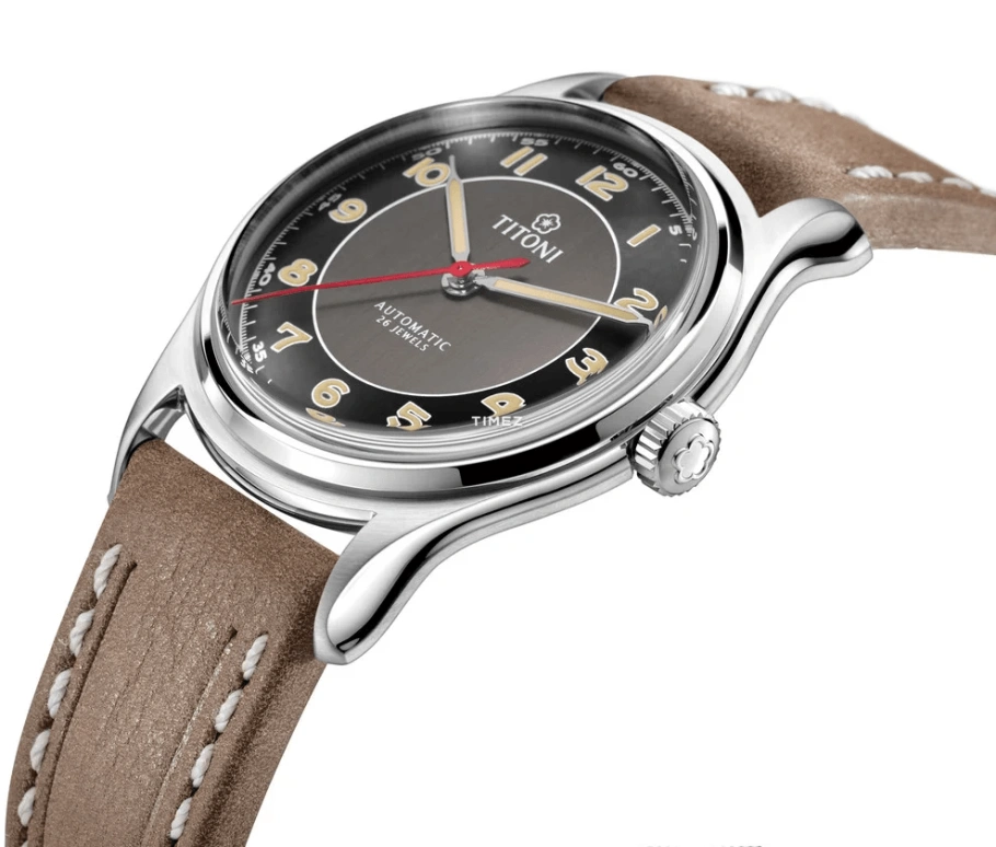 Titoni,HERITAGE 39mm,39mm,Stainless Steel,Black,Grey,Automatic,Sapphire,Glass,Round,83019 S,83019 S-ST-638