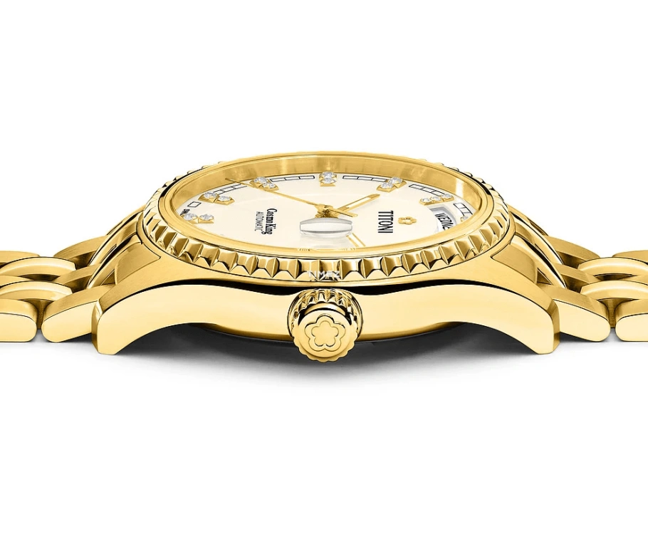 Titoni,COSMO 40mm,40mm,Stainless Steel,Yellow Gold,Silver,Automatic,Date,Day,797 G,797 G-541