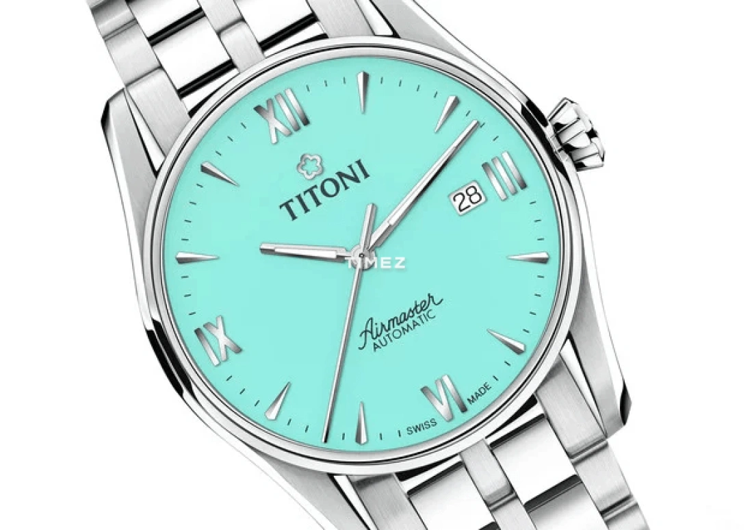 Titoni,AIRMASTER 40mm,40mm,Stainless Steel,Sky Blue,Automatic,Day,Sapphire,Crystal Glass,83908 S,83908 S-691