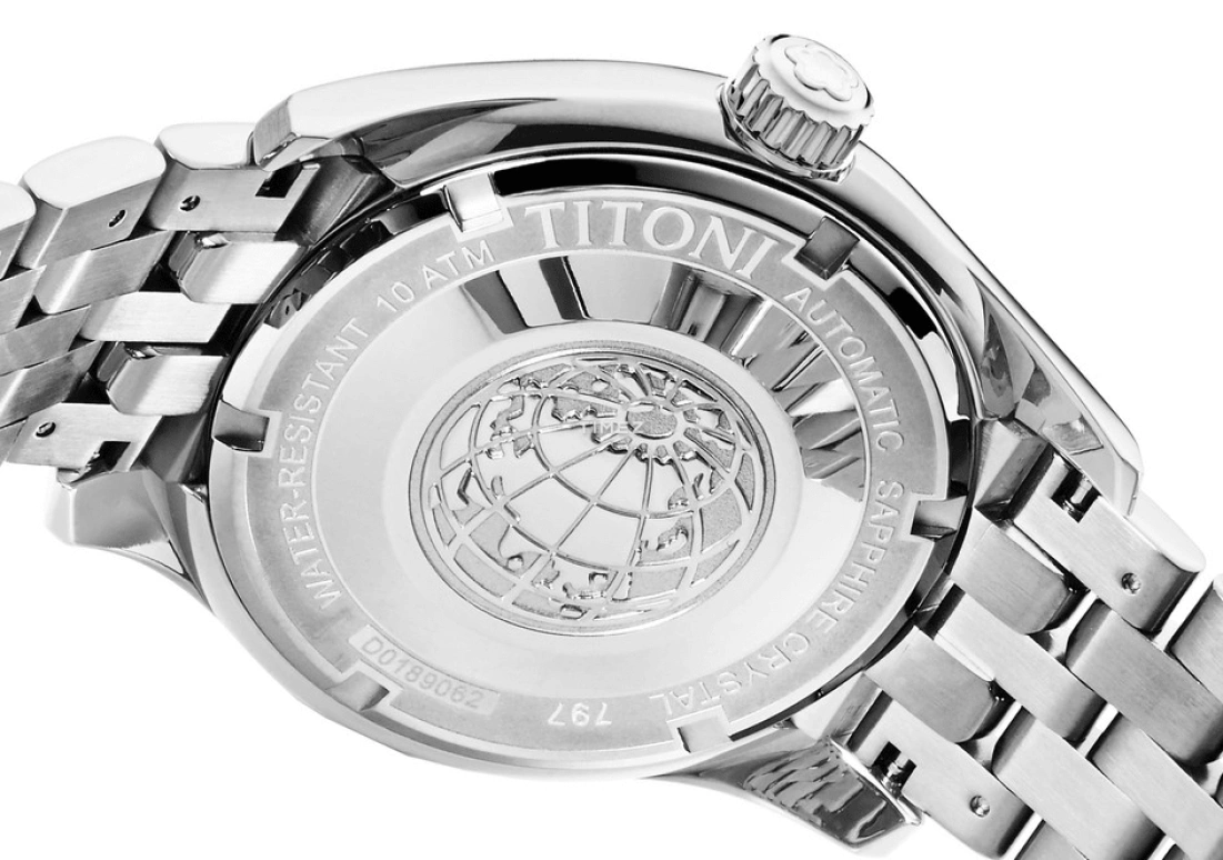 Titoni,COSMO 40mm,40mm,Stainless Steel,Blue,Handwound,Date,Day,797 S,797 S-719