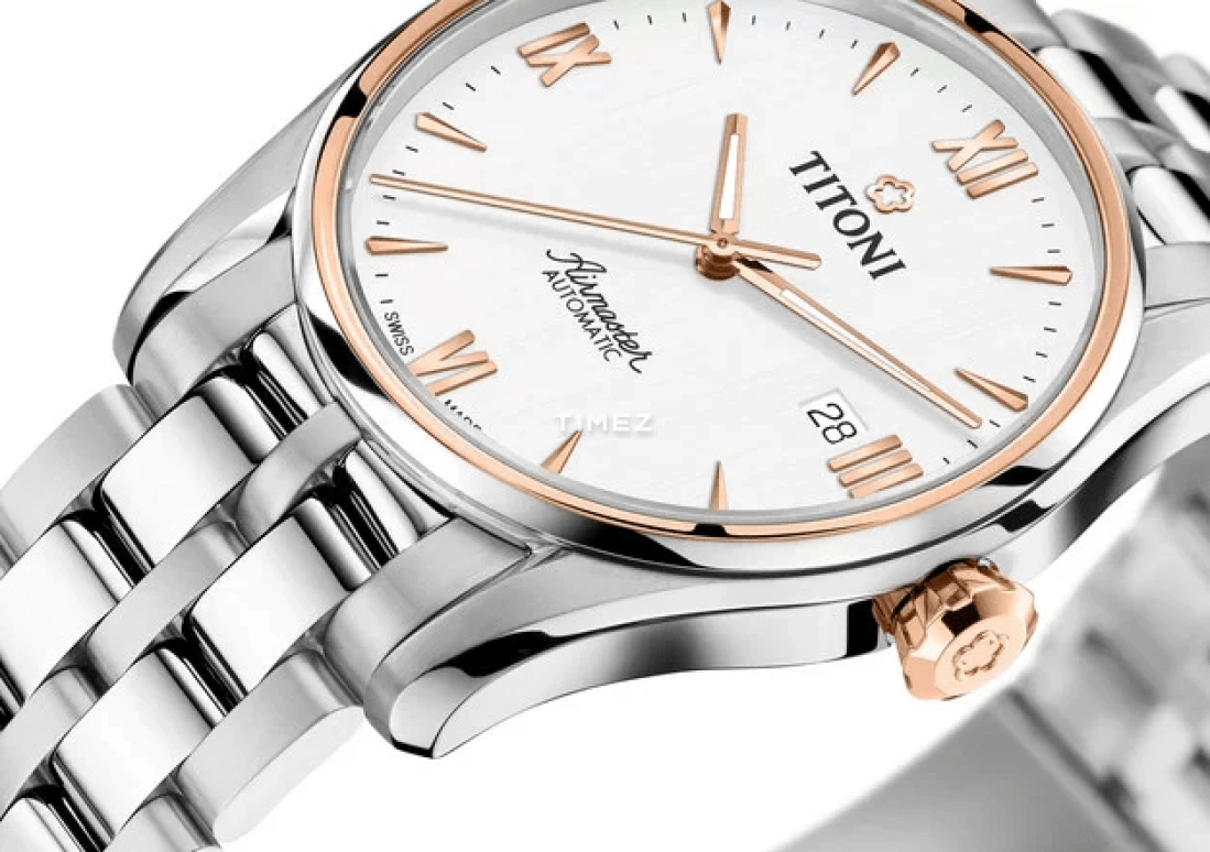 Titoni,AIRMASTER 40mm,40mm,Stainless Steel,White,Automatic,Day,Sapphire,Crystal Glass,83908 SRG,83908 SRG-689