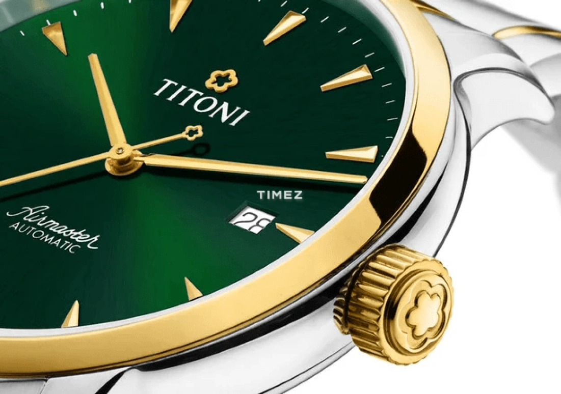 Titoni,AIRMASTER 40mm,40mm,Stainless Steel,Green,Automatic,Day,Sapphire,Crystal Glass,83733 SY,83733 SY-673