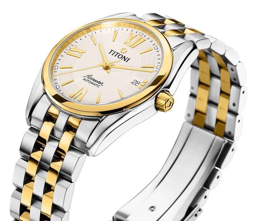 Titoni,AIRMASTER 38.50mm,38.50mm,Stainless Steel,Silver,Automatic,Day,Sapphire,Glass,83909 SY,83909 SY-342