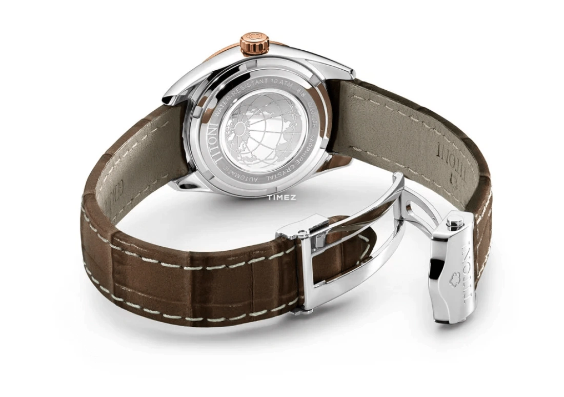 Titoni,COSMO 30mm,30mm,Stainless Steel,White,Automatic,Day,Sapphire,Crystal Glass,818 SRG,818 SRG-ST-622