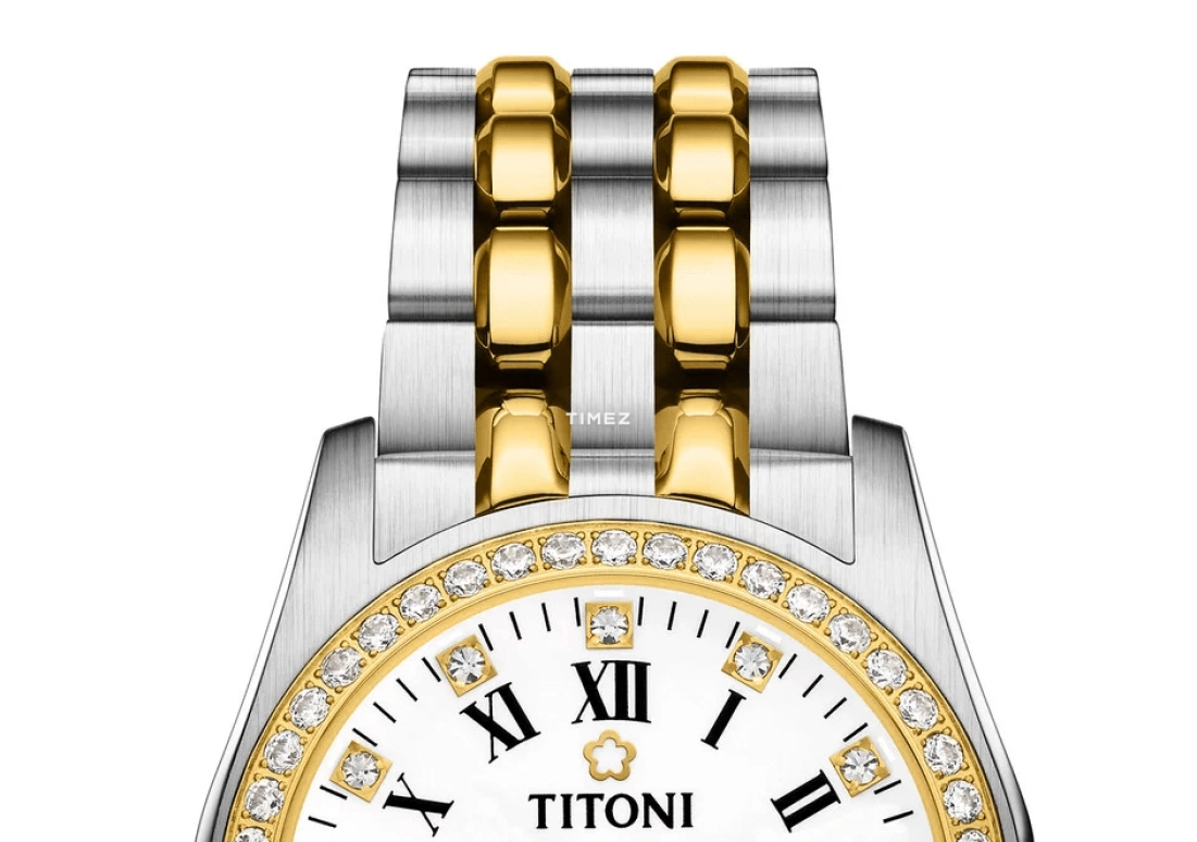 Titoni,COSMO 27mm,27mm,Stainless Steel,White,Automatic,Day,Sapphire,Crystal Glass,729 SY,729 SY-DB-019