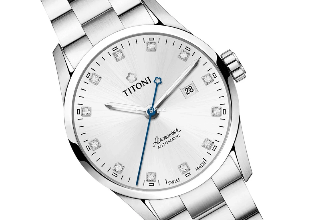 Titoni,AIRMASTER 29mm,29mm,Stainless Steel,Silver,Automatic,Sapphire,Crystal Glass,Round,23743 S,23743 S-581