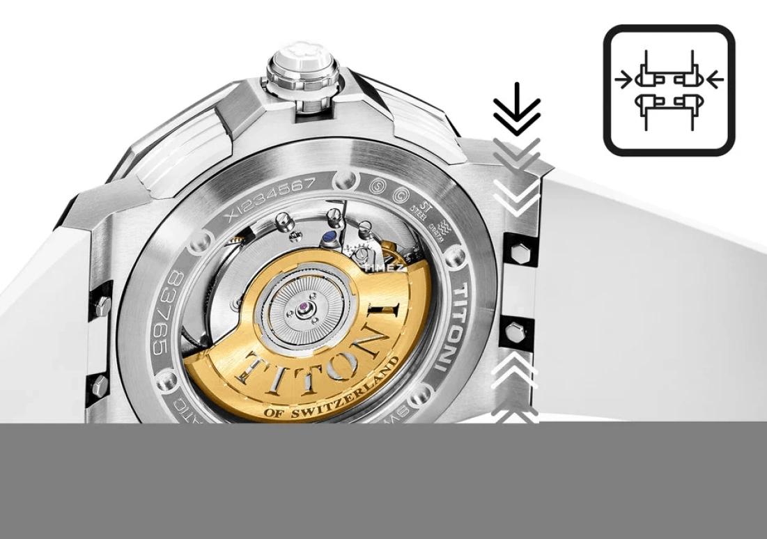 Titoni,IMPETUS 43mm,43mm,Stainless Steel,Ceramic,White,Automatic,Day,42hours,83765 S,83765 S-WW-711
