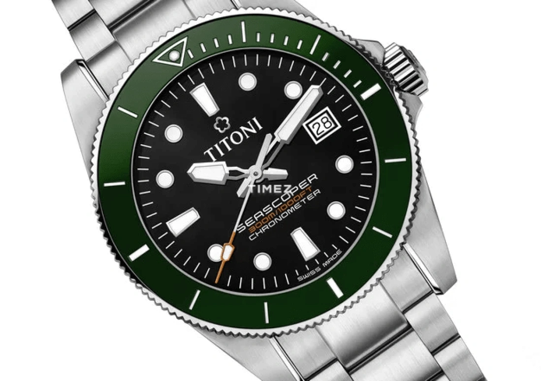 Titoni,SEASCOPER 42mm,42mm,Stainless Steel,Black,Automatic,Day,Sapphire,Crystal Glass,83300 S,83300 S-GN-702