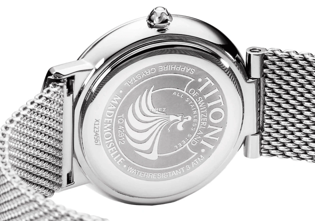 Titoni,MADEMOISELLE BY TITONI 32mm,32mm,Stainless Steel,Blue,Quartz,Sapphire,Crystal Glass,Round,TQ 42912 S,TQ 42912 S-591