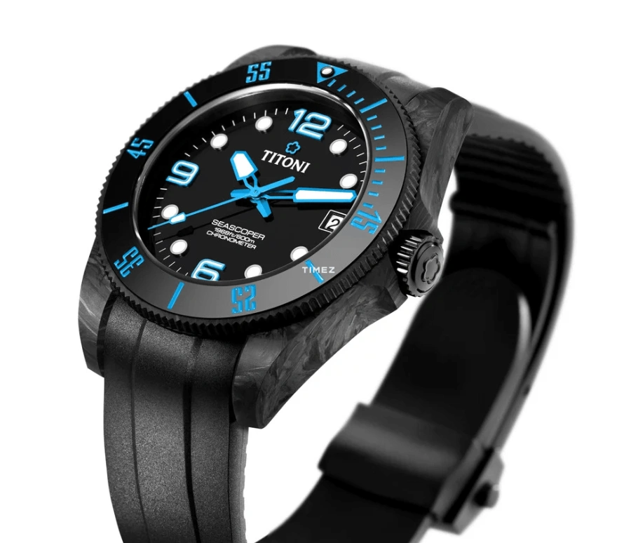 Titoni,SEASCOPER 42mm,42mm,Carbon,Ceramic,Black,Automatic,Day,Sapphire,Crystal Glass,83600 C,83600 C-BL-256