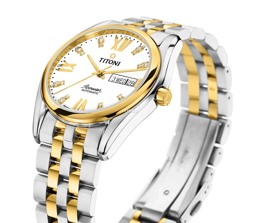 Titoni,AIRMASTER 40mm,40mm,Stainless Steel,White,Automatic,Date,Day,93709 SY,93709 SY-385