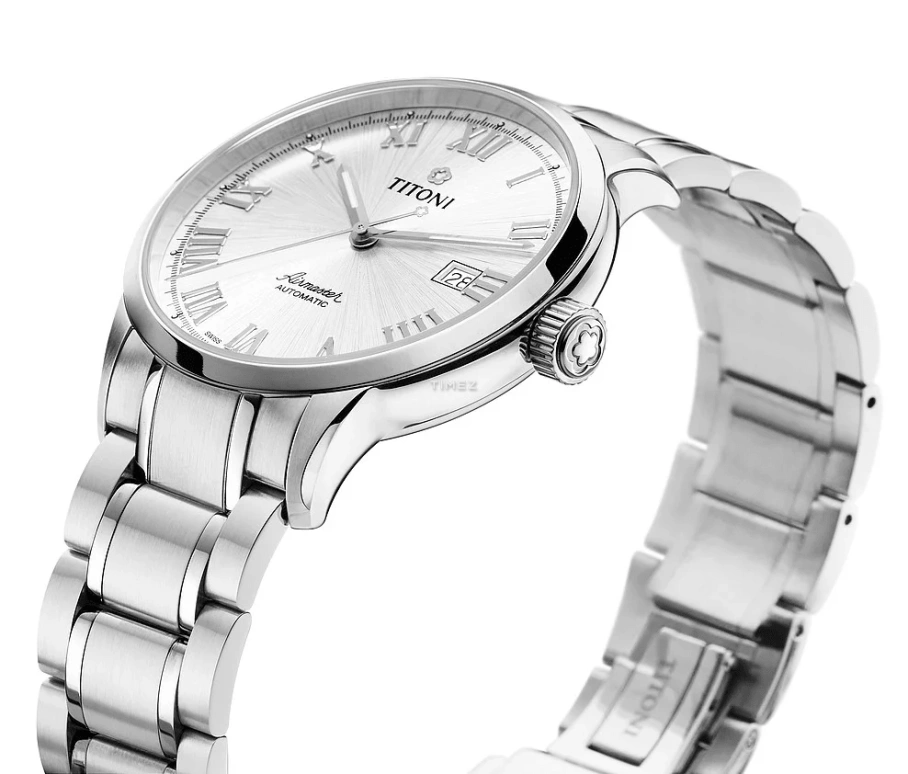 Titoni,AIRMASTER 40mm,40mm,Stainless Steel,Silver,Automatic,Day,Sapphire,Crystal Glass,83733 S,83733 S-561