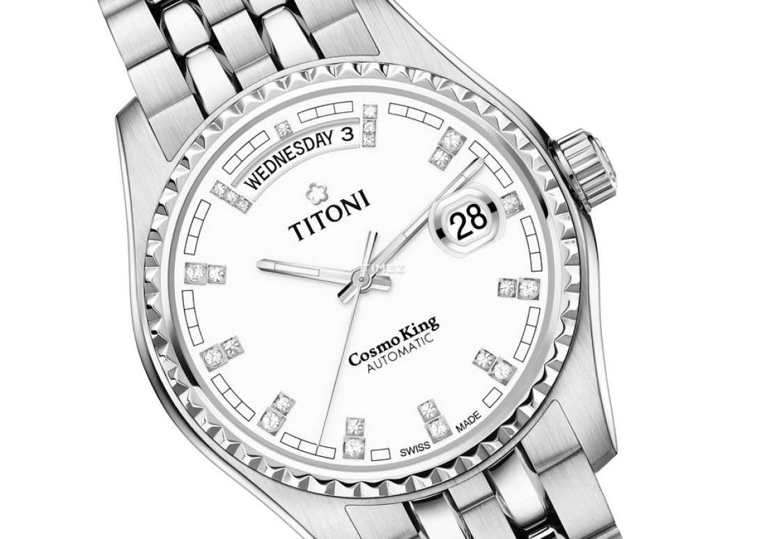 Titoni,COSMO 40mm,40mm,Stainless Steel,White,Automatic,Date,Day,797 S,797 S-307