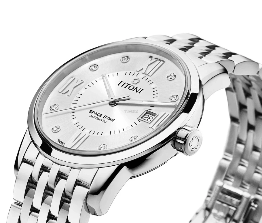 Titoni,SPACE STAR 40mm,40mm,Stainless Steel,Silver,Automatic,Day,Sapphire,Crystal Glass,83538 S,83538 S-099