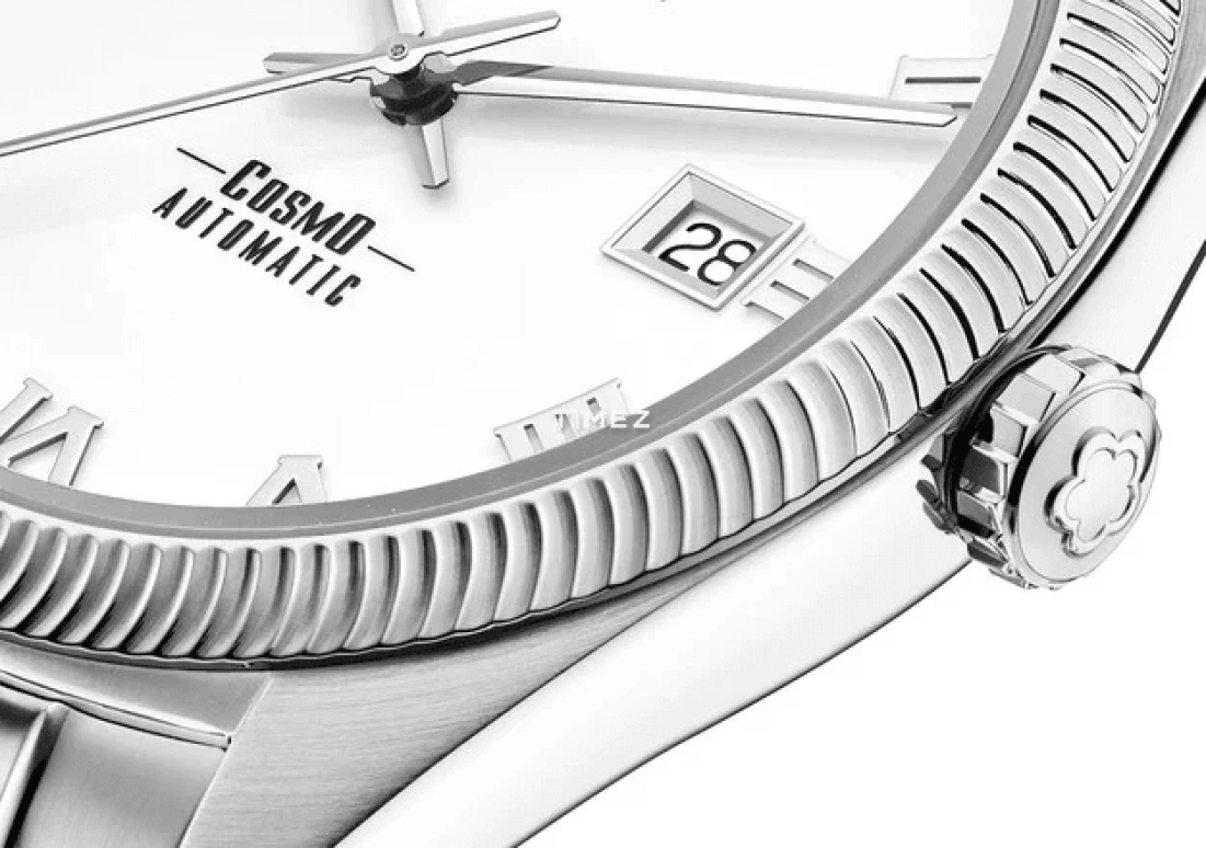 Titoni,COSMO 41mm,41mm,Stainless Steel,White,Automatic,Day,Sapphire,Crystal Glass,878 S,878 S-657