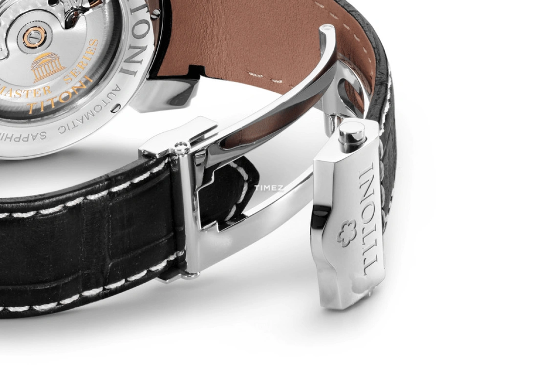 Titoni,MASTER 41mm,41mm,Stainless Steel,Brown,Black,Automatic,Day,Sapphire,Crystal Glass,83188 S,83188 S-ST-662